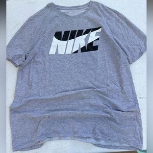 Nike Heather Gray Tee with Bold Black Logo